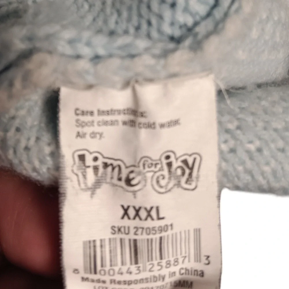 Time‎ for Joy XXXL Dog Sweater Blue Snowman Fair Isle Knit Pet Apparel